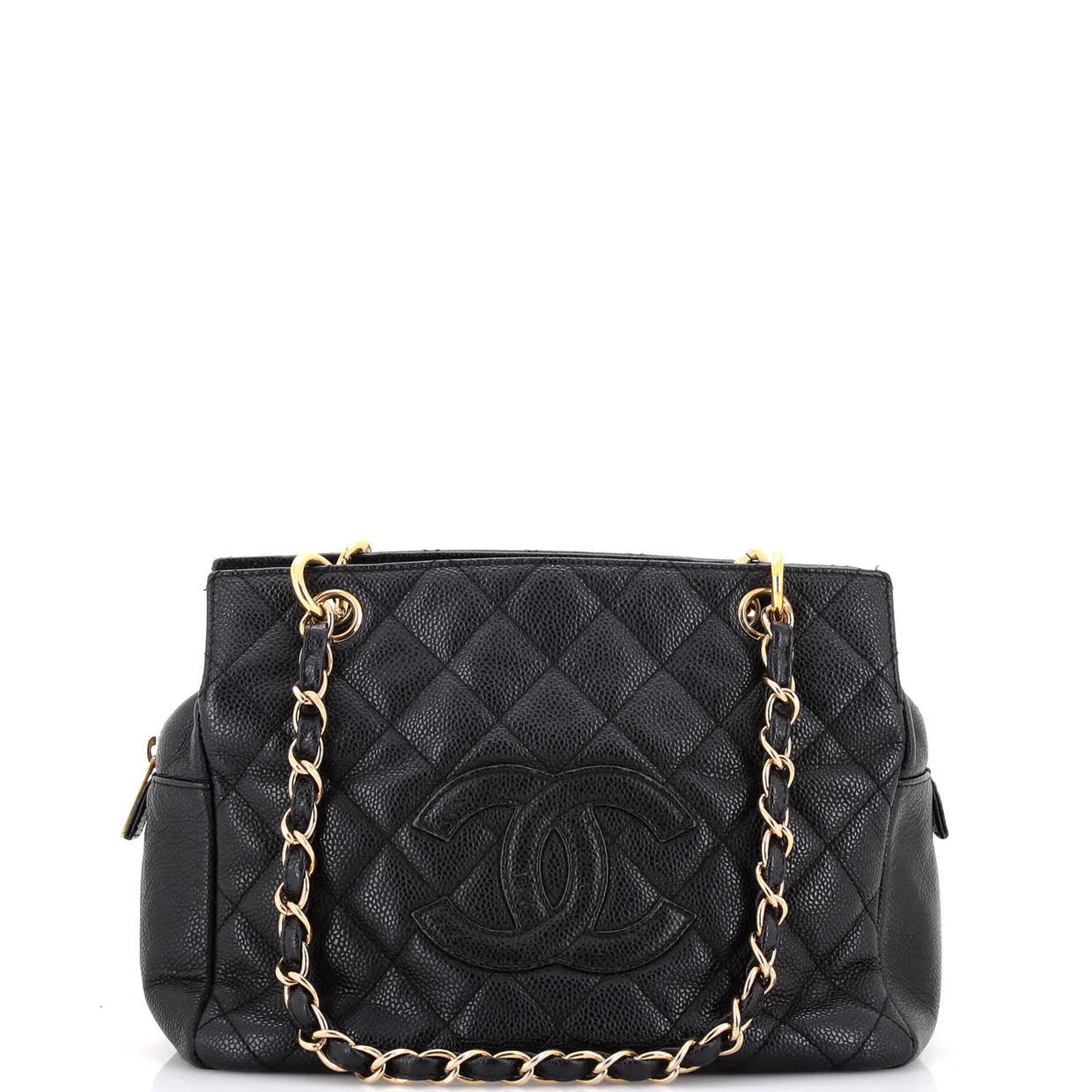 Petite Timeless Tote Quilted Caviar - Deep Luxury