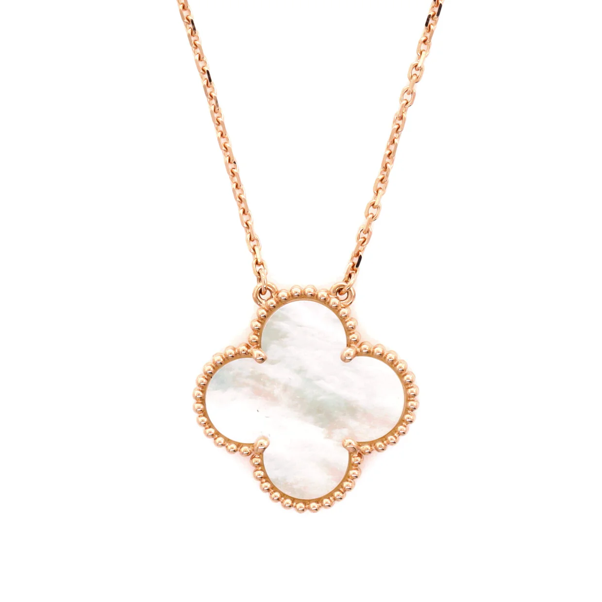 Ginza Edition Magic Alhambra Pendant Necklace 18K Rose Gold and Mother of Pearl - Deep Luxury