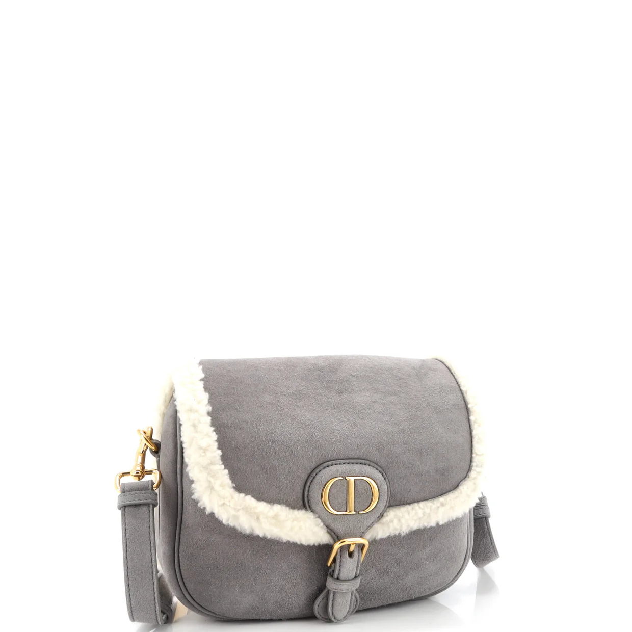 Bobby Flap Bag Shearling and Suede Medium - Deep Luxury