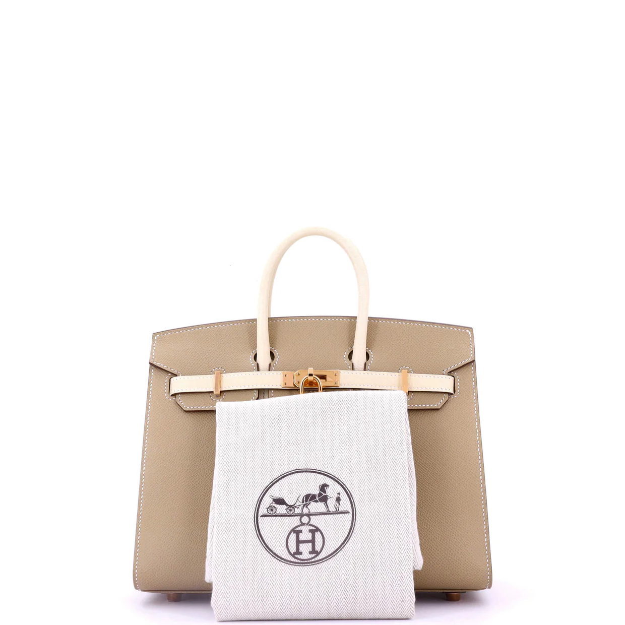 Birkin Sellier Bag Bicolor Epsom with Rose Gold Hardware 25 - Deep Luxury