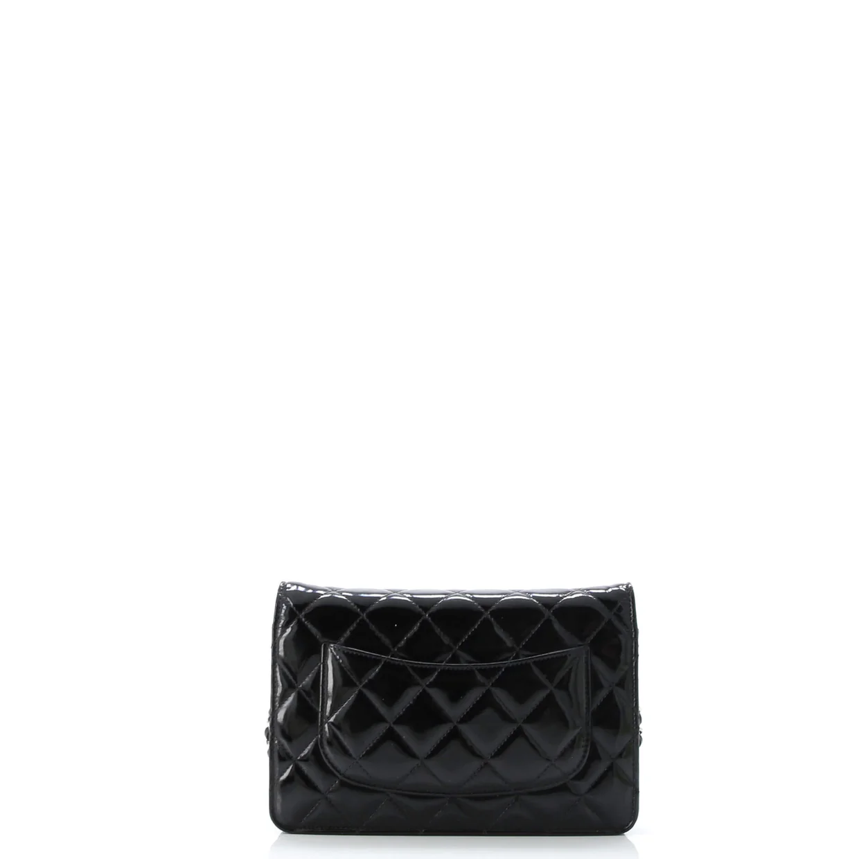 Wallet on Chain Quilted Patent - Deep Luxury