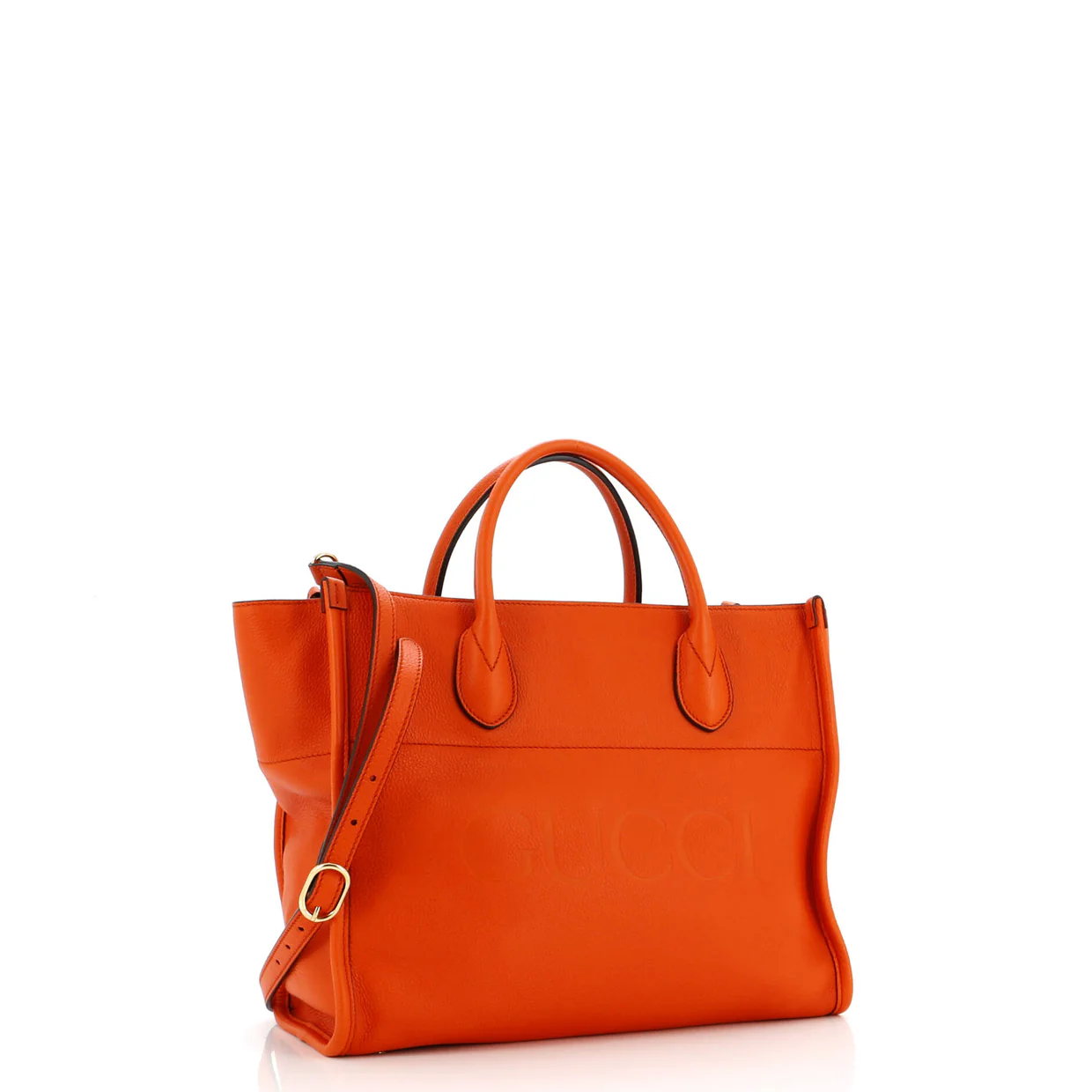 Logo Tote Embossed Leather Small - Deep Luxury