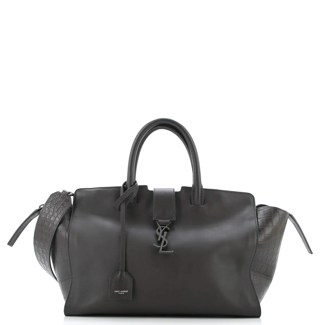 Monogram Cabas Downtown Leather with Crocodile Embossed Leather Small - Deep Luxury