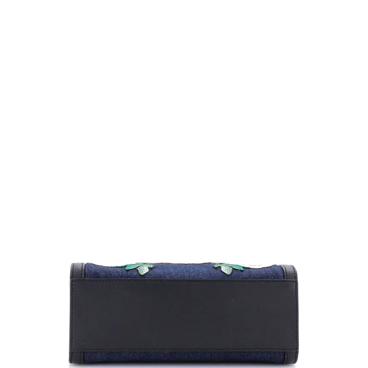 Tiger Pearl Tote Embroidered Denim Medium - Deep Luxury