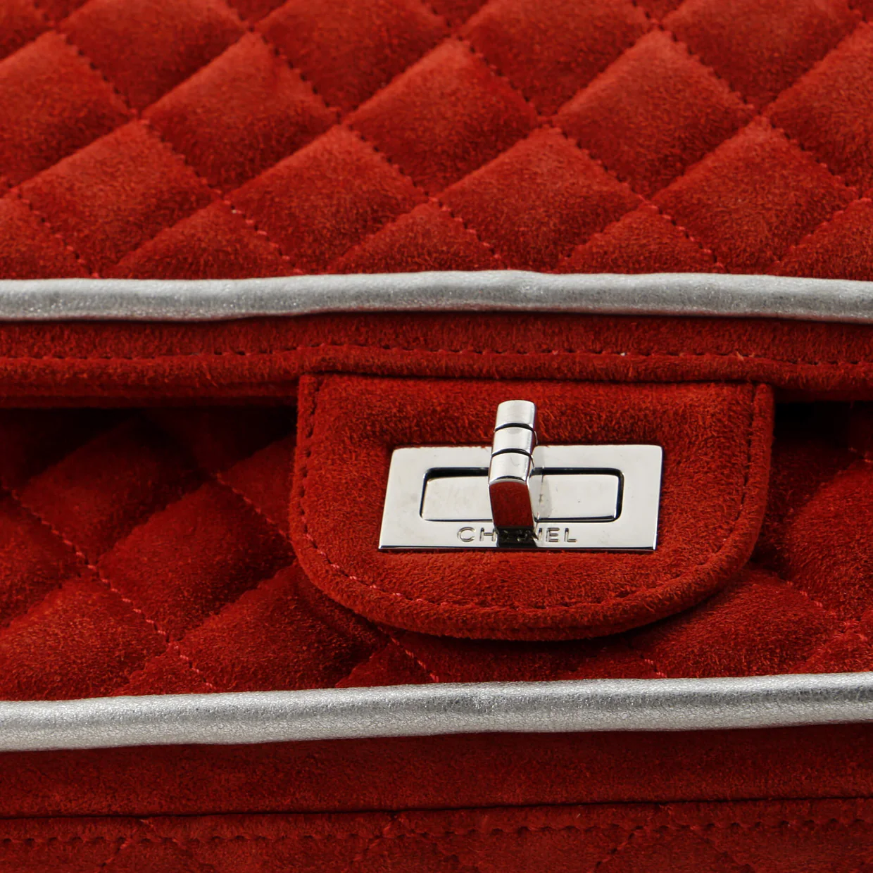 Reissue 2.55 Flap Bag Quilted Suede with Metallic Calfskin 225 - Deep Luxury