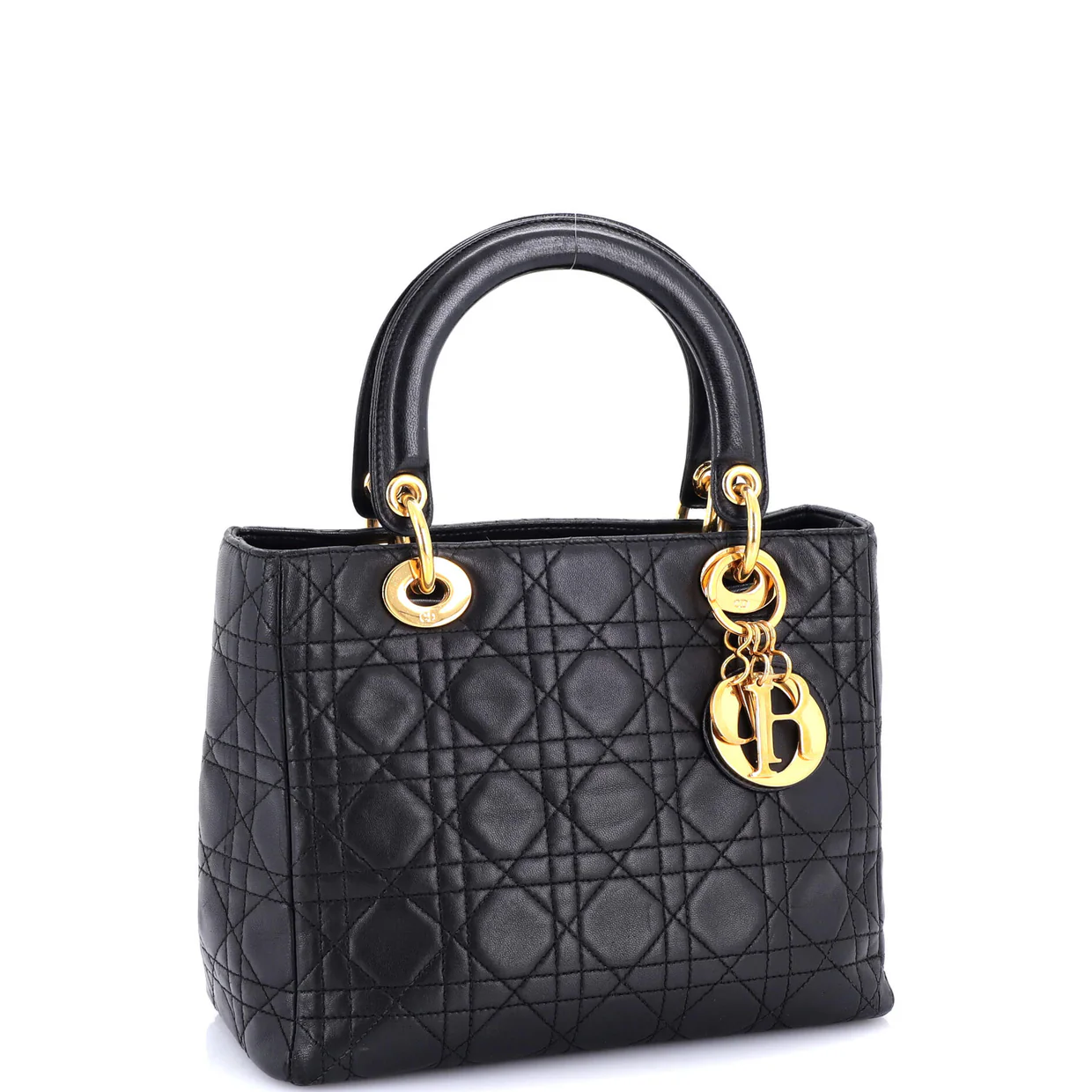 Vintage Lady Dior Bag Cannage Quilt Lambskin Medium - Deep Luxury