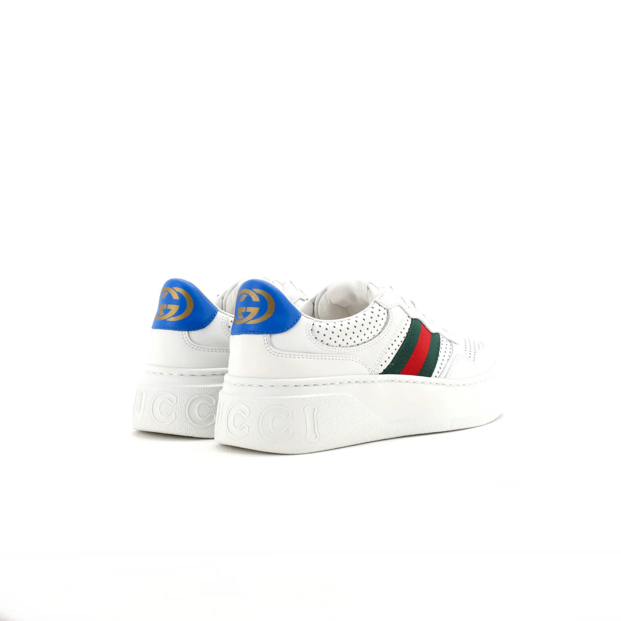 Chunky B Web Sneakers Perforated Leather - Deep Luxury