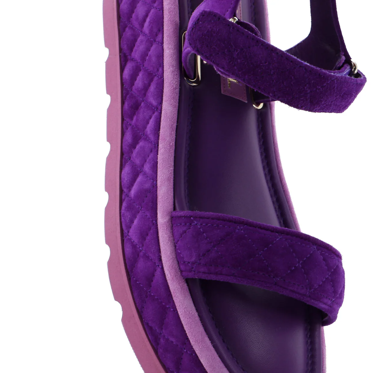 Women's Velcro Platform Sandals Quilted Suede - Deep Luxury