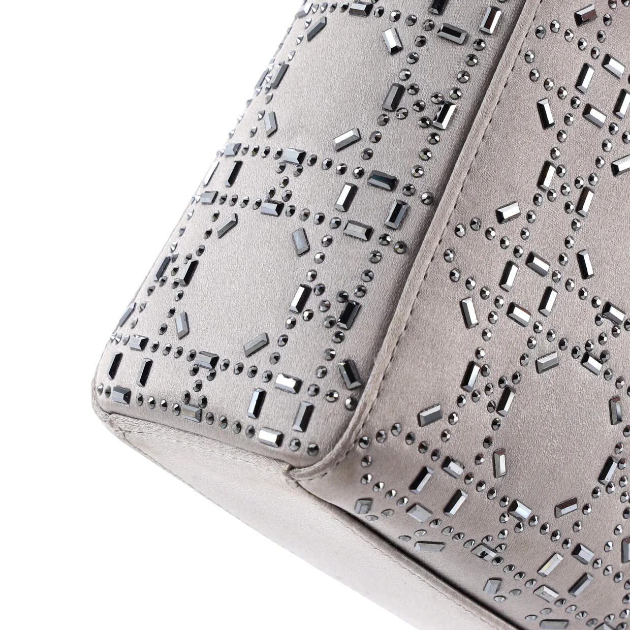 Lady Dior Bag Crystal Embellished Cannage Quilt Satin Mini - Deep Luxury