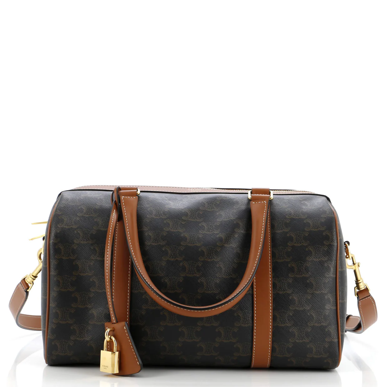 Boston Bag Triomphe Coated Canvas Medium - Deep Luxury