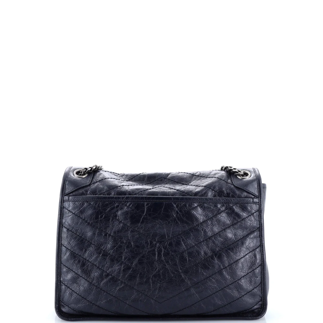 Niki Chain Flap Bag Matelasse Chevron Leather Medium - Deep Luxury