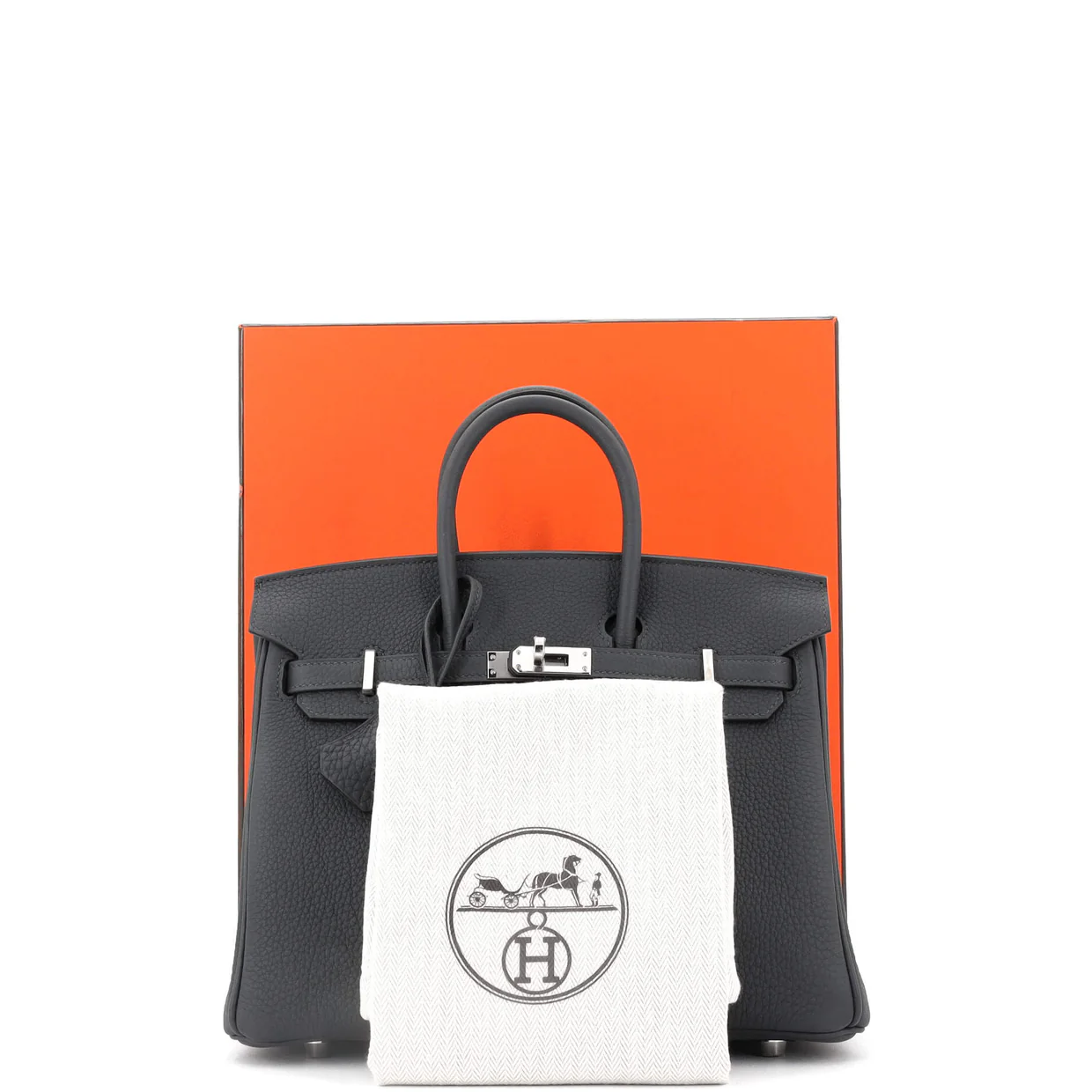Birkin Handbag Grey Togo with Palladium Hardware 25 - Deep Luxury