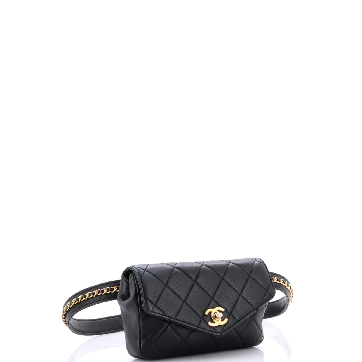 Chain Envelope Belt Bag Quilted Calfskin - Deep Luxury