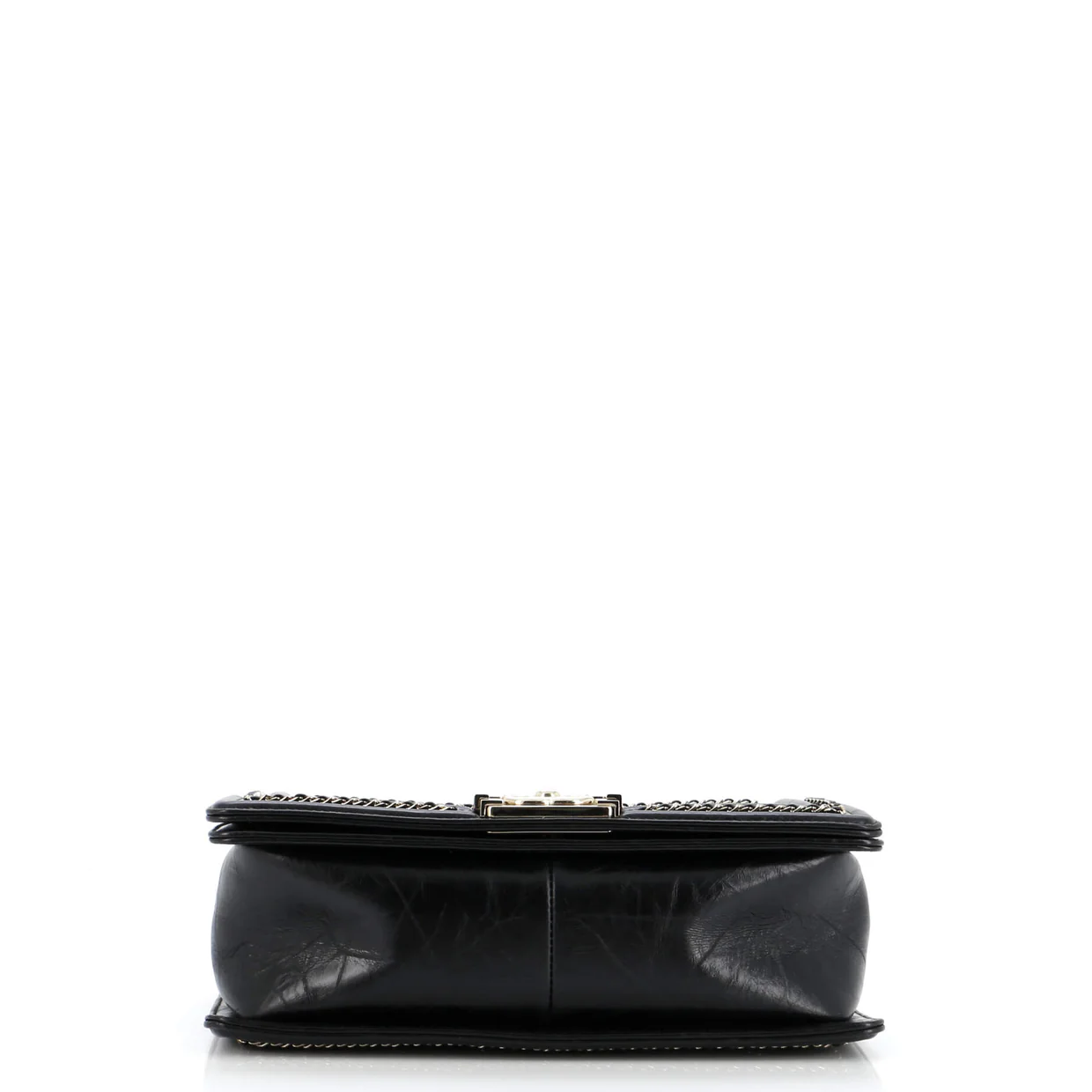 Boy Flap Bag Chevron Embellished Crumpled Calfskin Old Medium - Deep Luxury