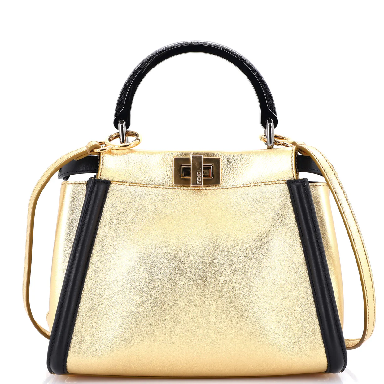 Resin Handle Peekaboo Bag Leather Mini - Deep Luxury