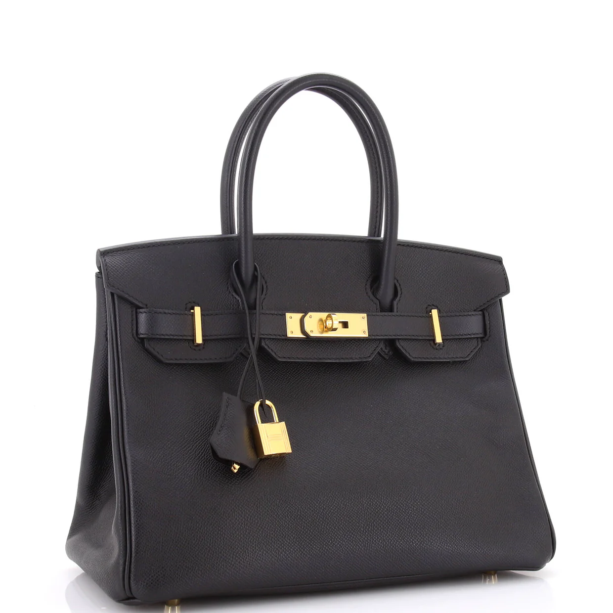 Birkin Handbag Noir Epsom with Gold Hardware 30 - Deep Luxury