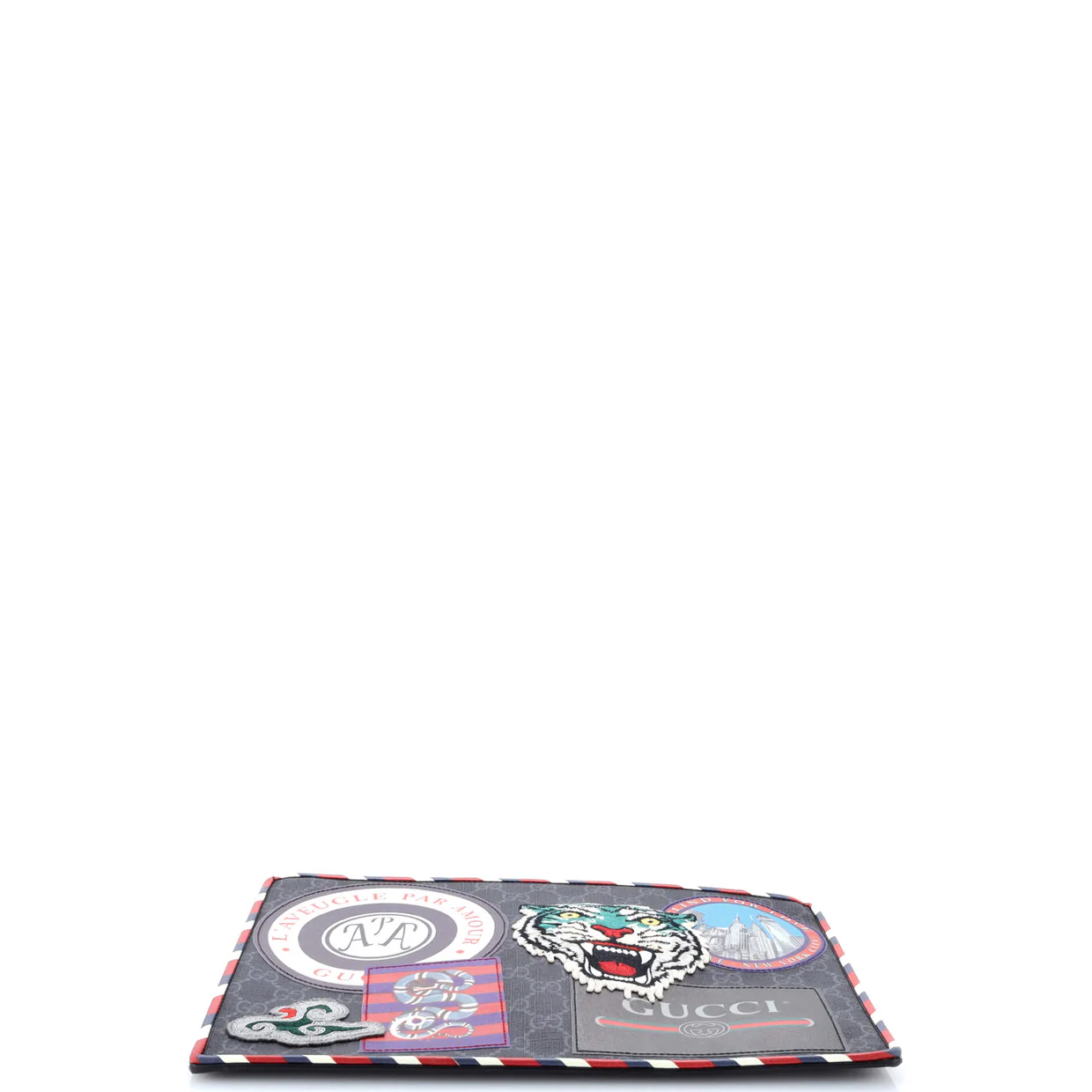 Night Courrier Pouch GG Coated Canvas with Applique - Deep Luxury
