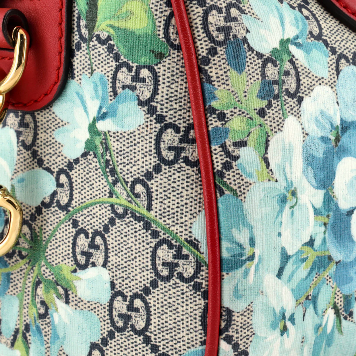 Convertible Boston Bag Blooms Print GG Coated Canvas Small - Deep Luxury