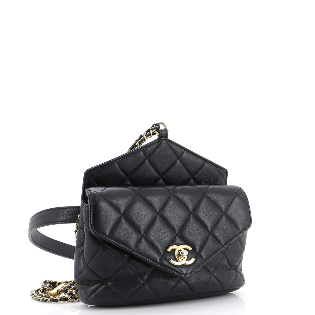 Carry With Chic Chain Flap Waist Bag Quilted Calfskin - Deep Luxury