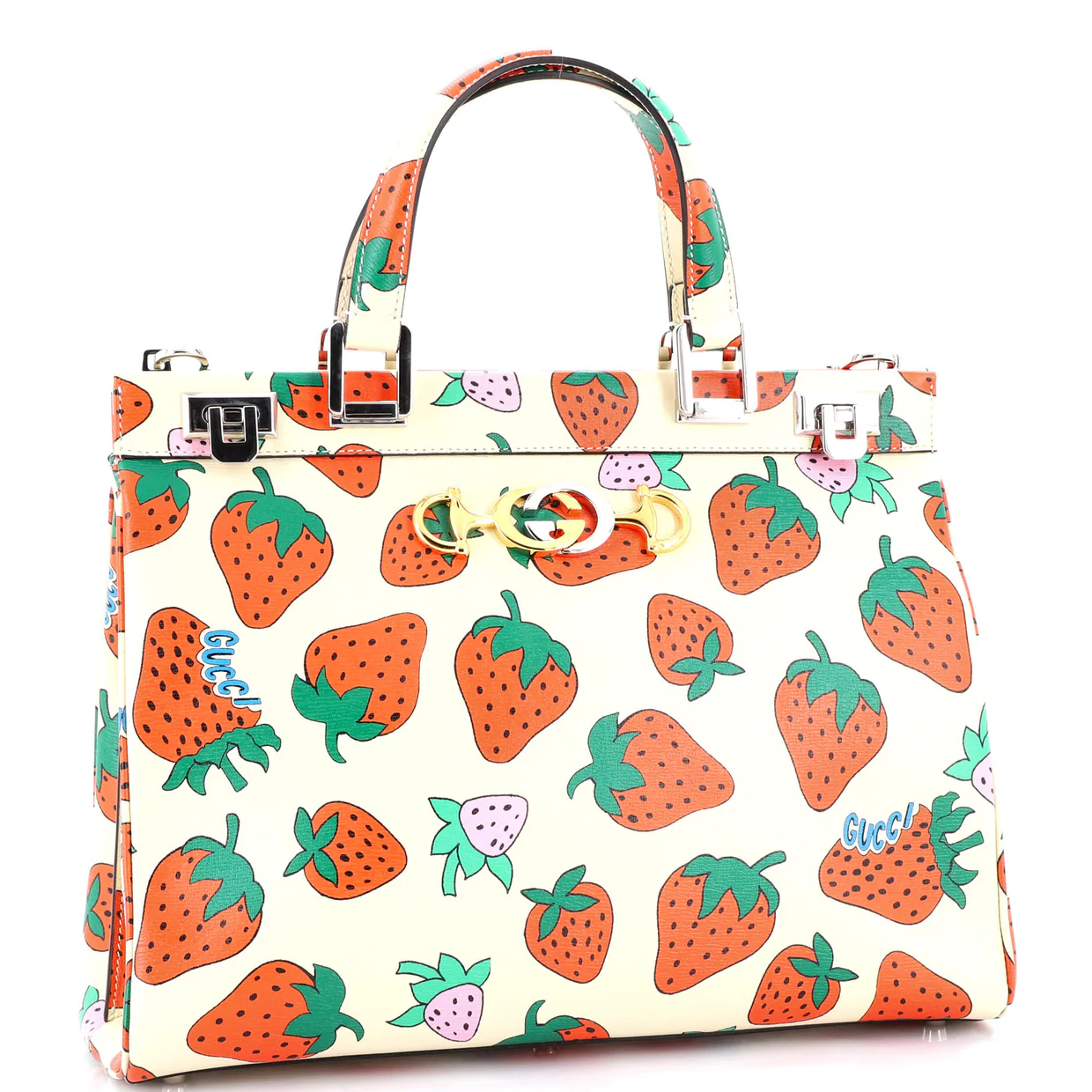 Zumi Top Handle Bag Printed Leather Medium - Deep Luxury