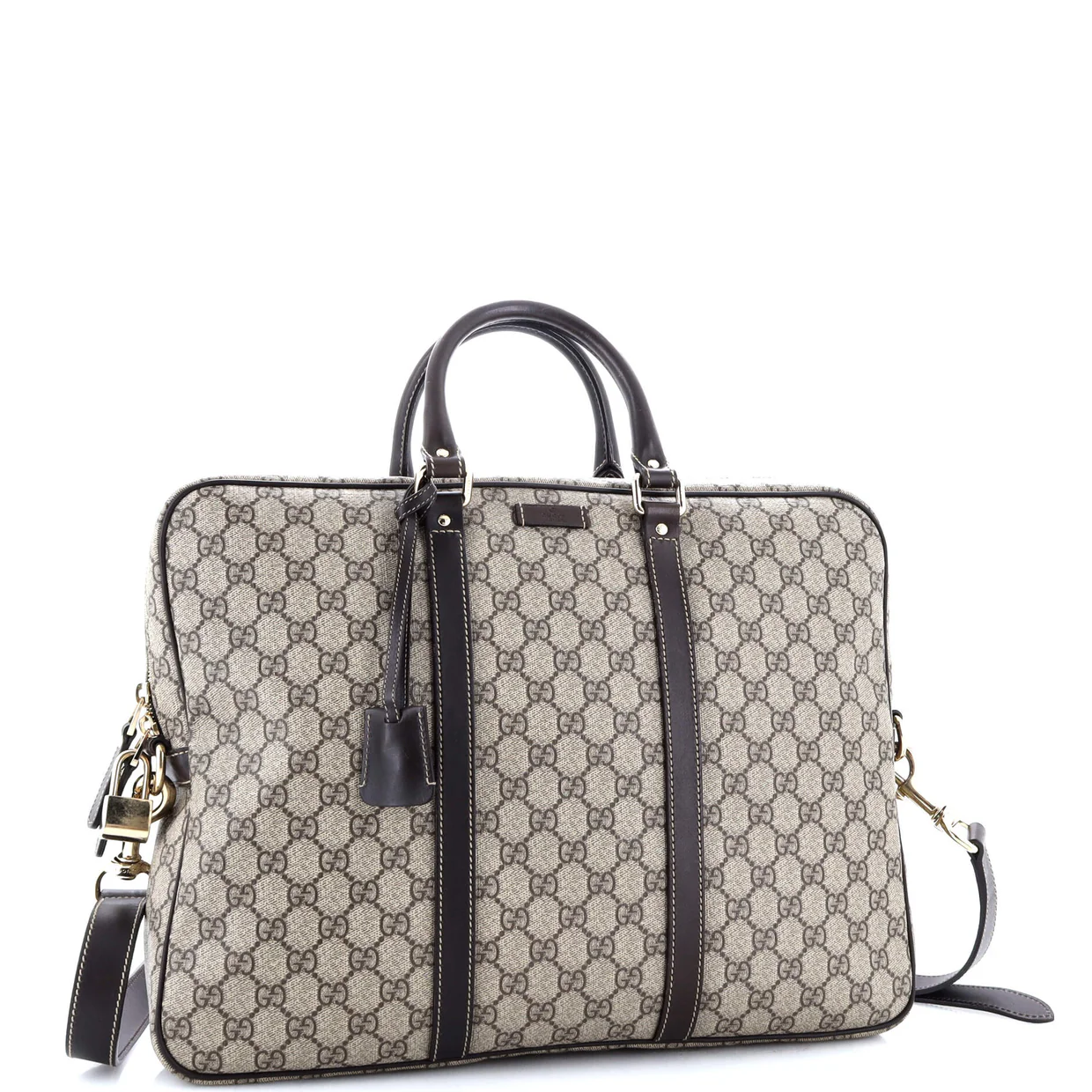 Convertible Briefcase GG Coated Canvas with Leather Large - Deep Luxury