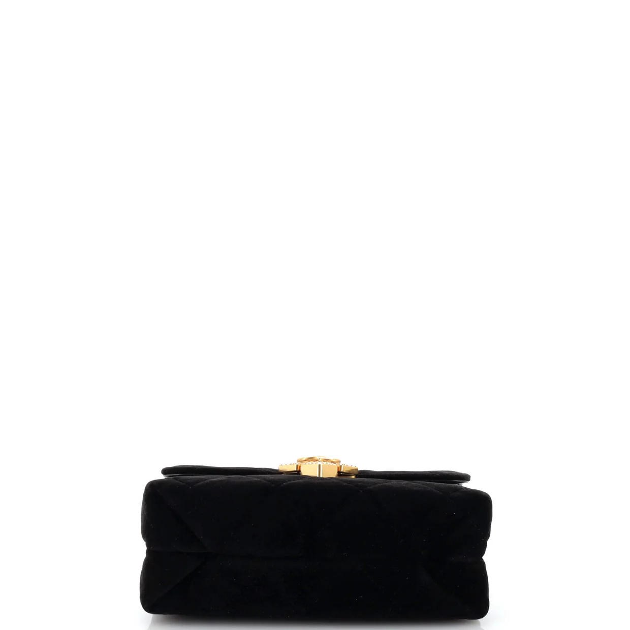 Diamond Lock CC Flap Bag Quilted Velvet with Crystals Mini - Deep Luxury