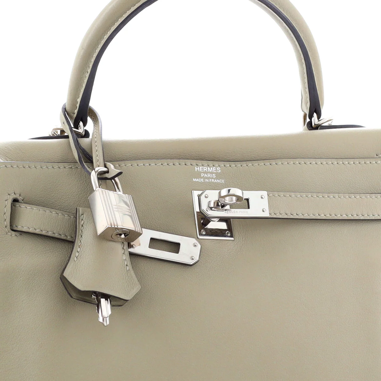 Kelly Handbag Sauge Swift with Palladium Hardware 25 - Deep Luxury