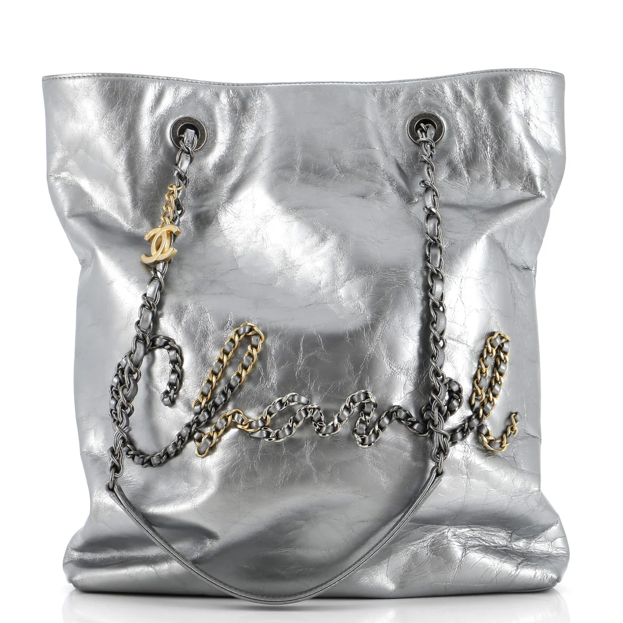 Signature Shopping Tote Leather with Metal - Deep Luxury