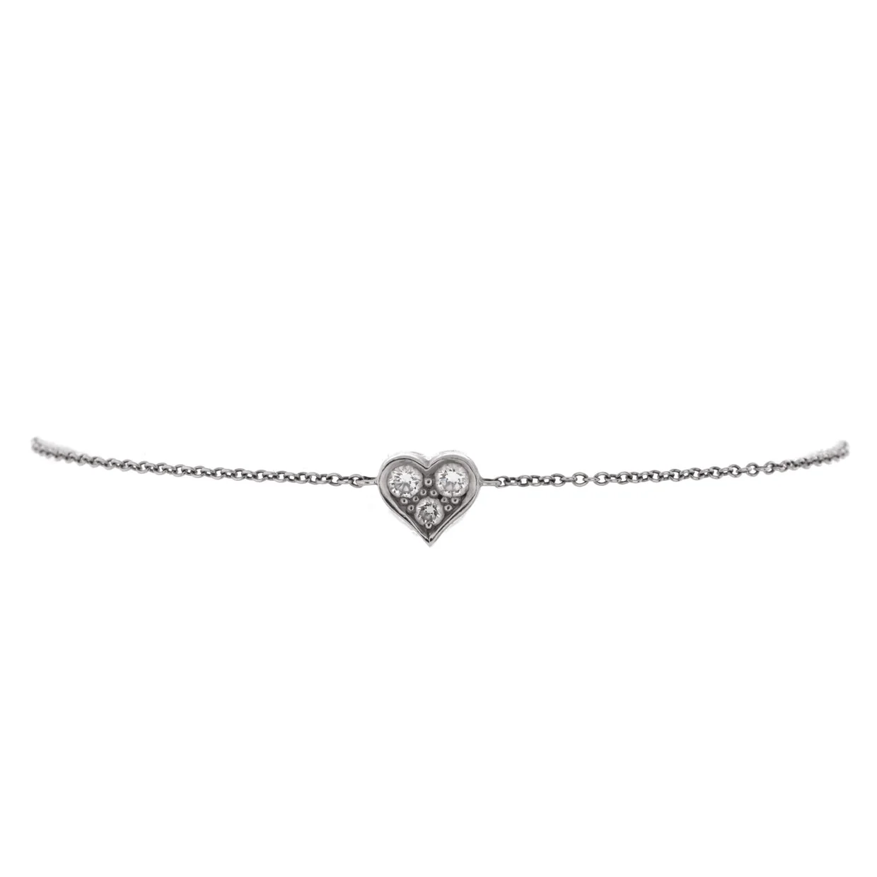Sentimental Heart Bracelet Platinum with Diamonds - Deep Luxury
