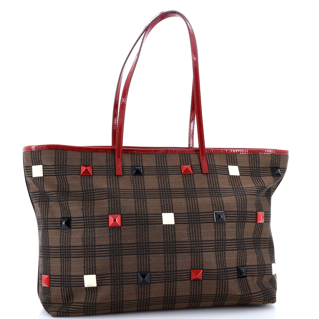 Roll Tote Studded Printed Canvas Medium - Deep Luxury