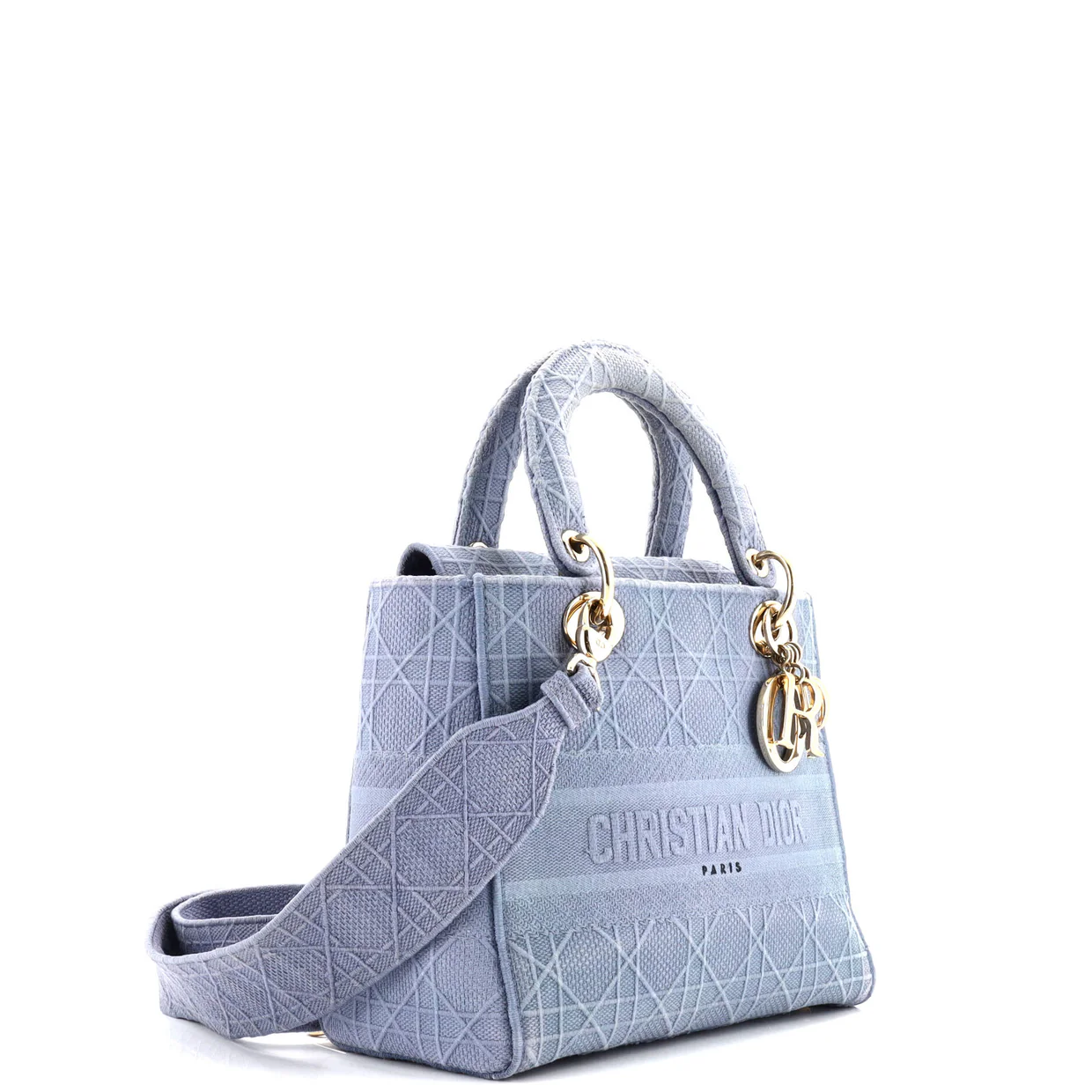 Lady D-Lite Bag Cannage Embroidered Canvas Medium - Deep Luxury
