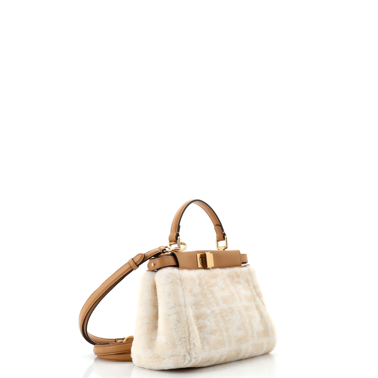 Peekaboo Bag Zucca Shearling Mini - Deep Luxury