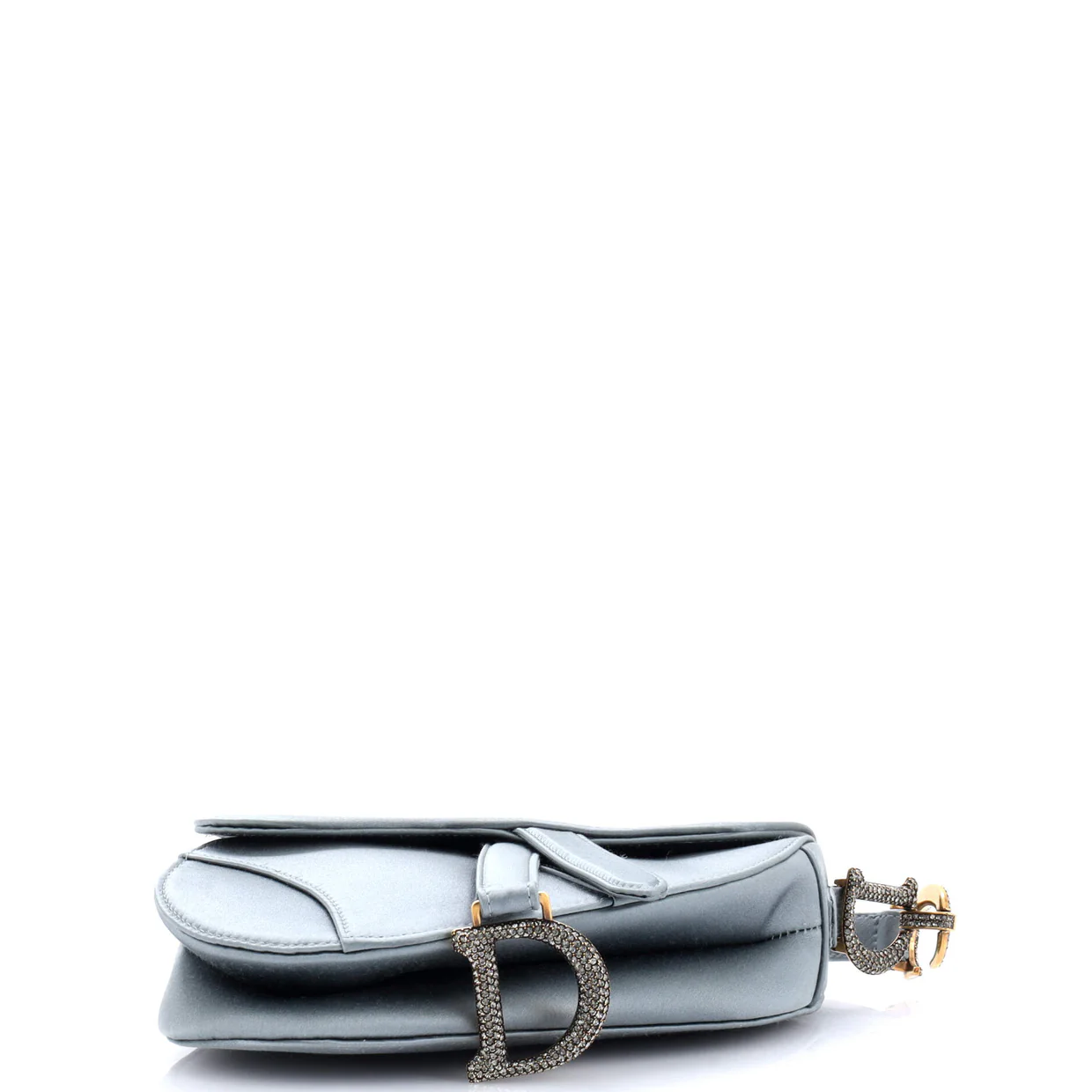 Saddle Handbag Satin with Crystals Mini - Deep Luxury