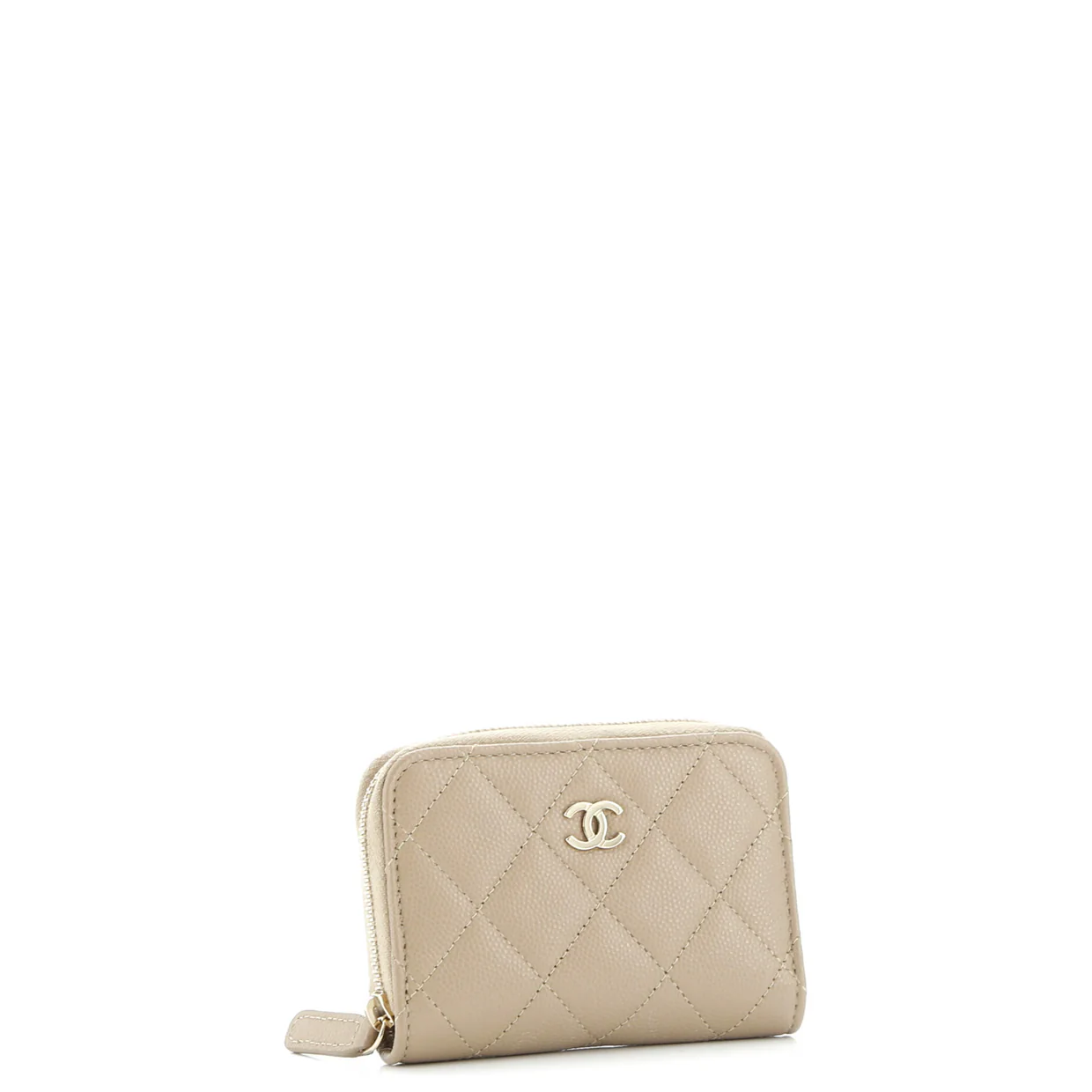 CC Zip Coin Purse Quilted Caviar Small - Deep Luxury