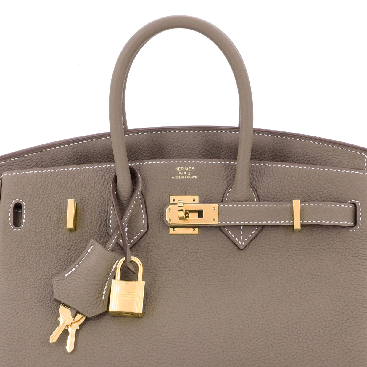 Birkin Handbag Grey Togo with Gold Hardware 25 - Deep Luxury