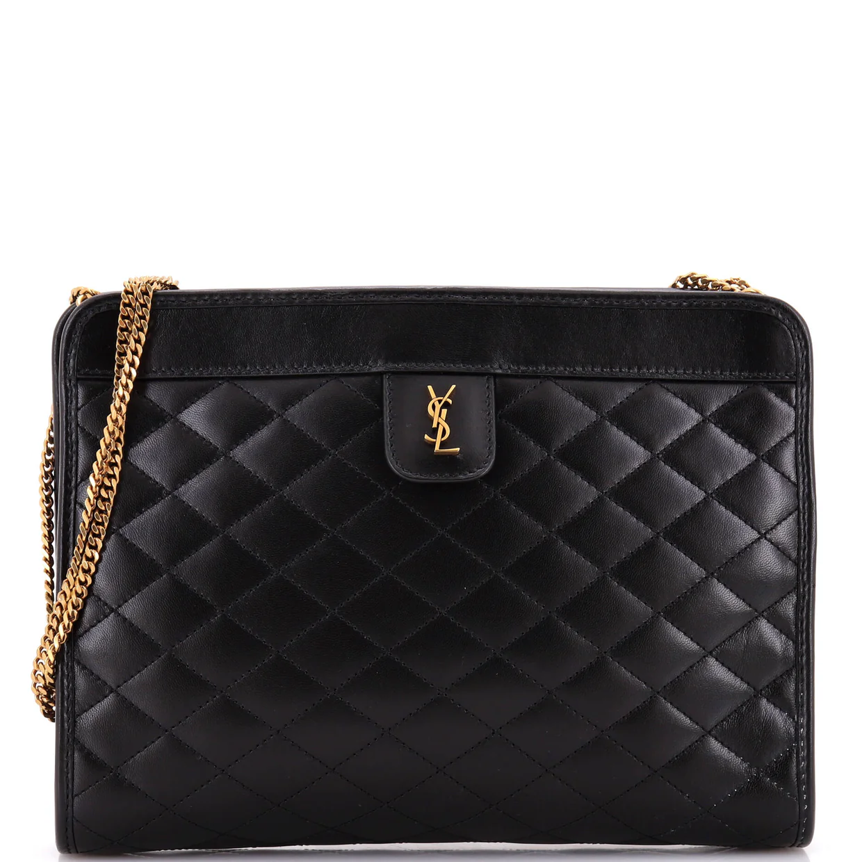 Victoire Chain Clutch Quilted Leather - Deep Luxury