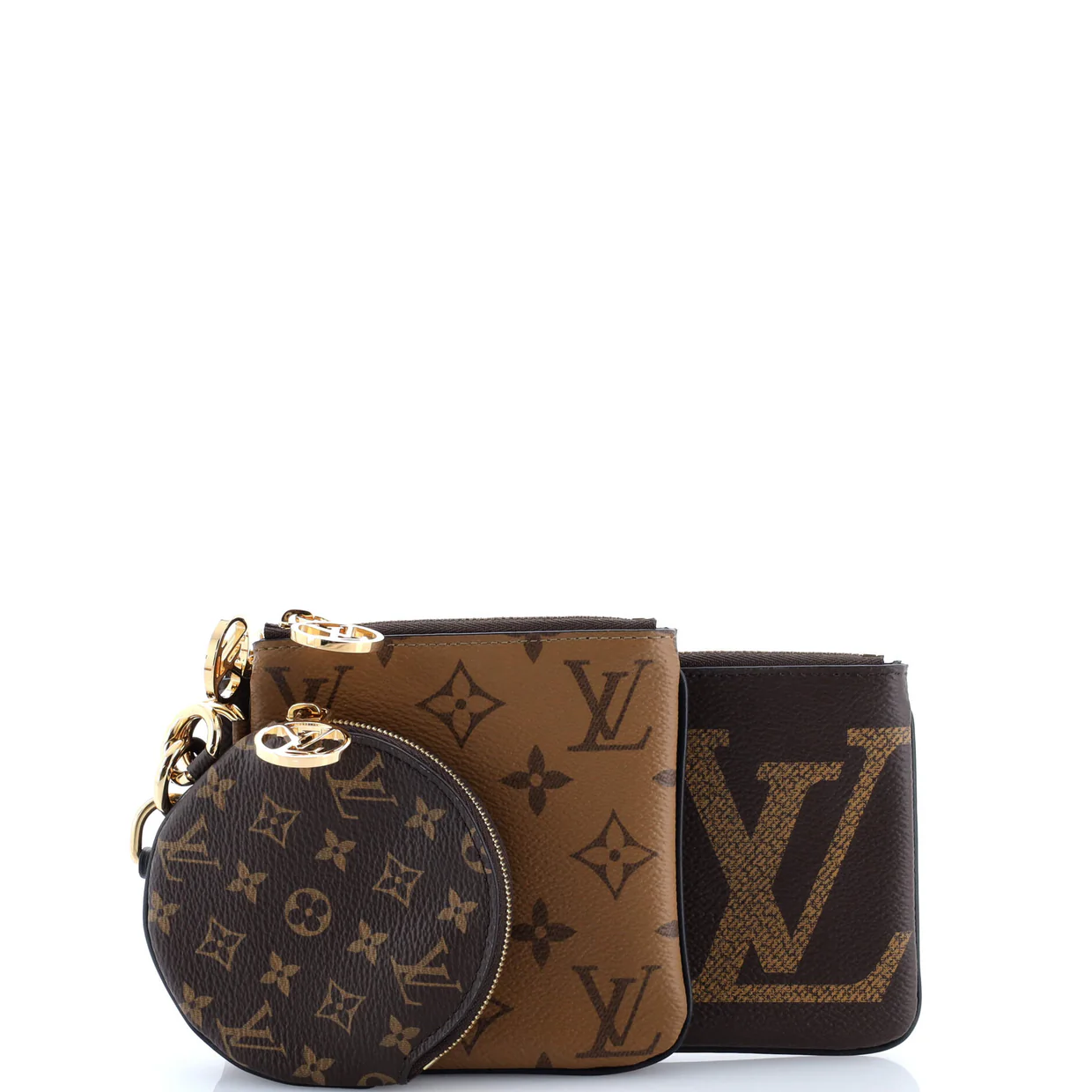 Trio Pouch Set Reverse Monogram Giant - Deep Luxury