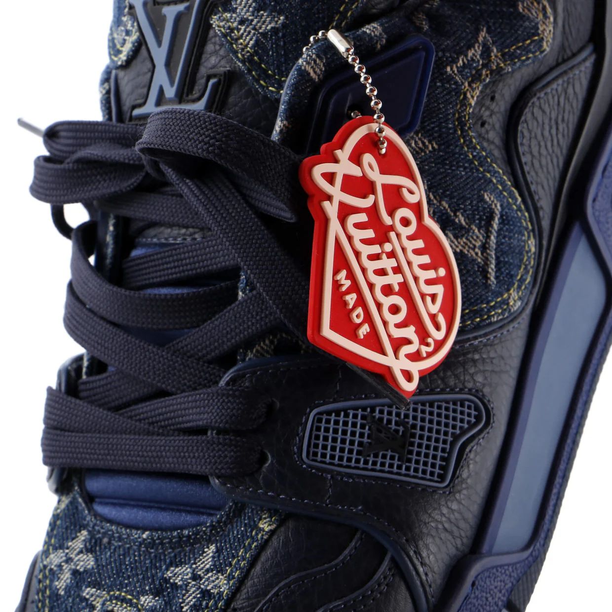 Men's Nigo Trainer Sneakers Monogram Denim and Leather - Deep Luxury