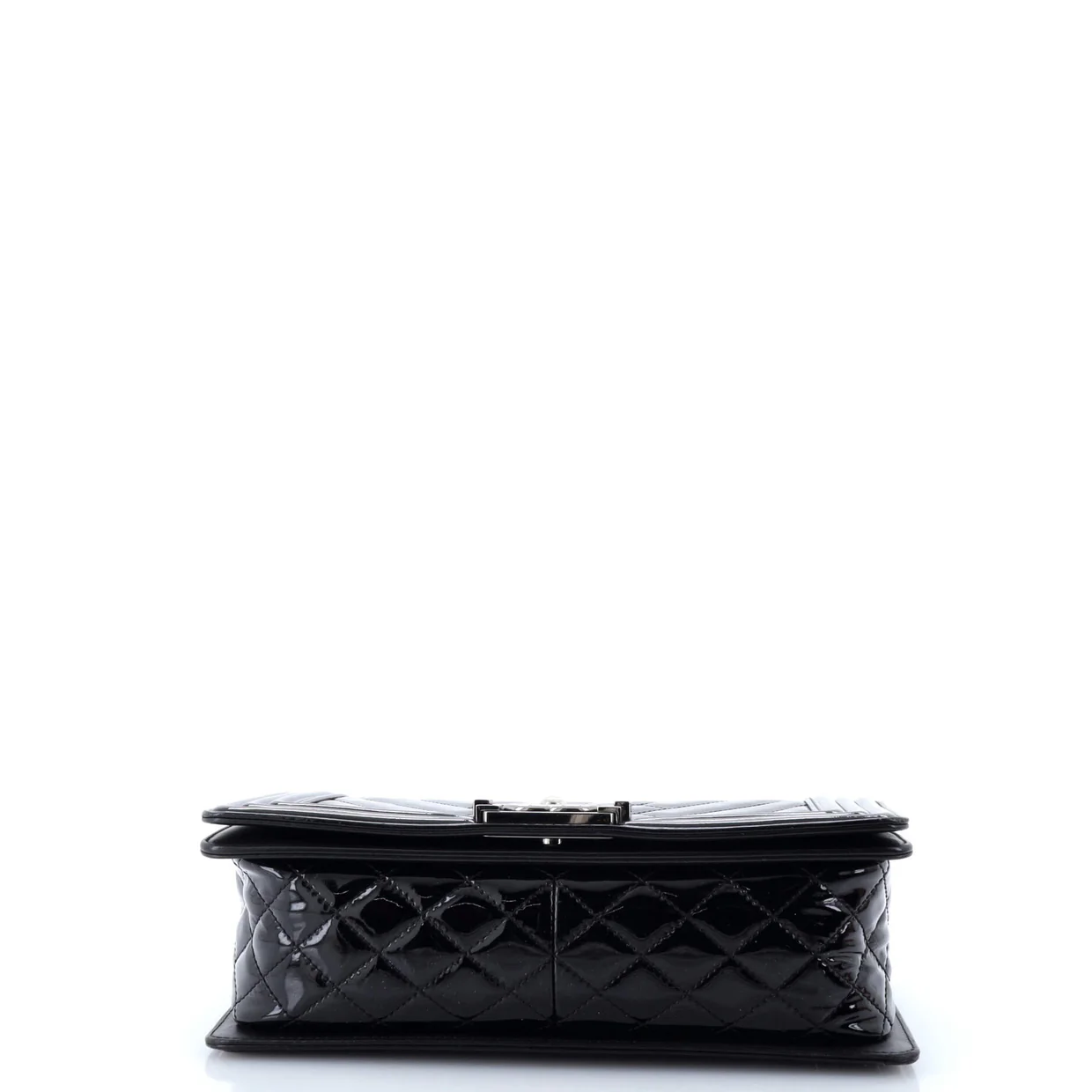 Boy Flap Bag Chevron Patent Old Medium - Deep Luxury