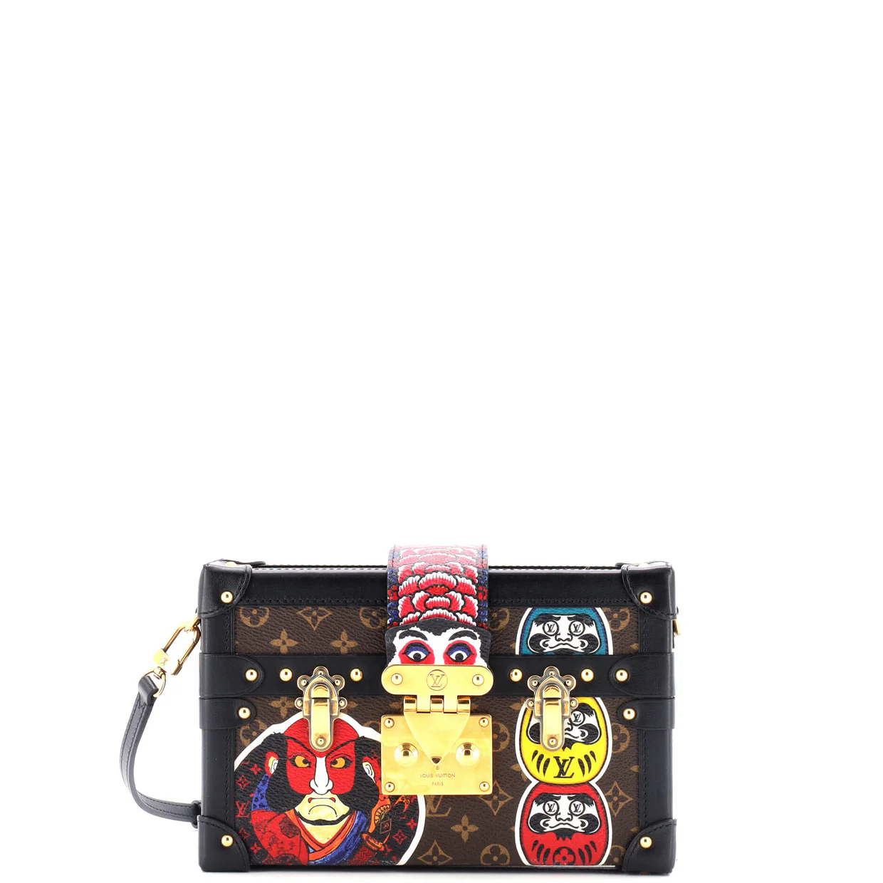 Petite Malle Handbag Limited Edition Kabuki Monogram Canvas - Deep Luxury