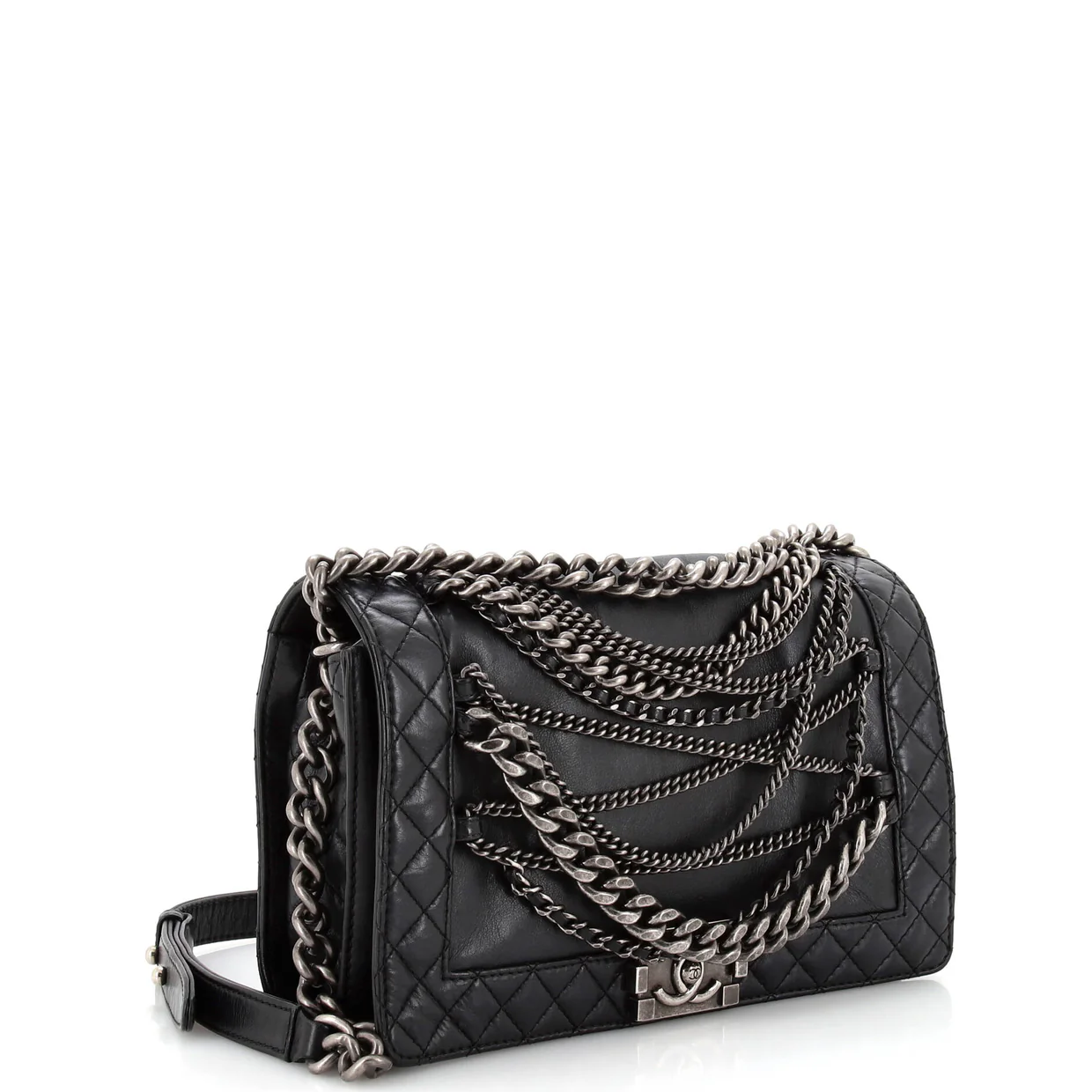 Boy Flap Bag Enchained Lambskin New Medium - Deep Luxury