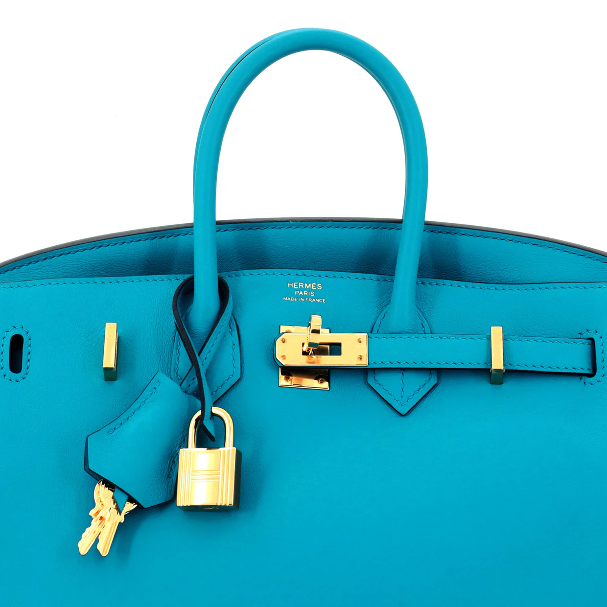 Birkin Handbag Bleu Frida Swift with Gold Hardware 25 - Deep Luxury