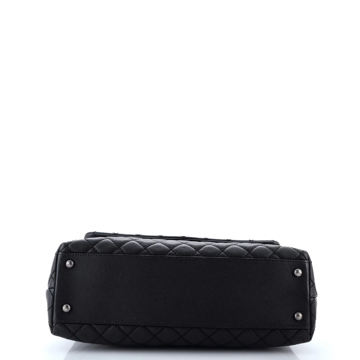 Coco Top Handle Bag Quilted Caviar Medium - Deep Luxury