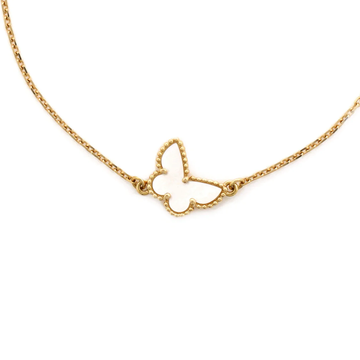 Sweet Alhambra Butterfly Bracelet 18K Yellow Gold and Mother of Pearl - Deep Luxury