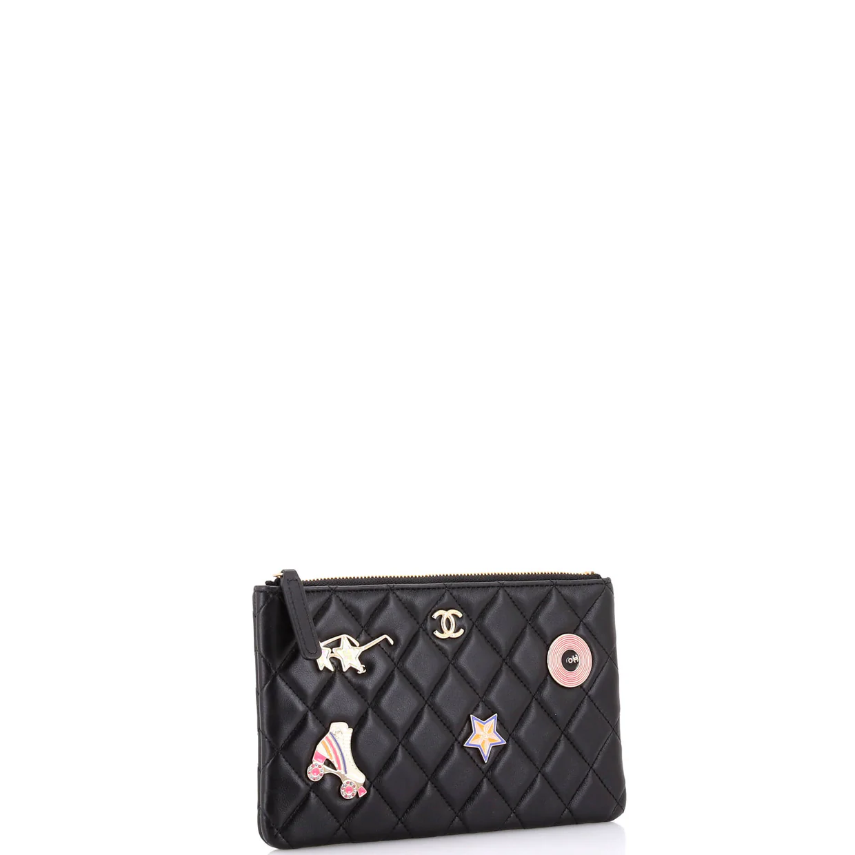 Charms Classic O Case Pouch Quilted Lambskin Small - Deep Luxury