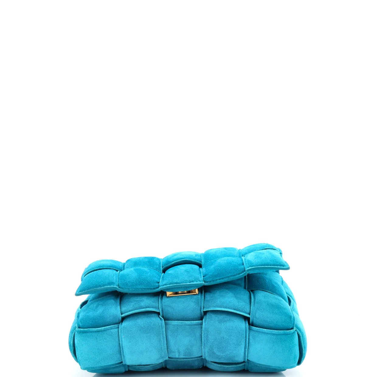 Cassette Chain Crossbody Bag Padded Maxi Intrecciato Suede - Deep Luxury