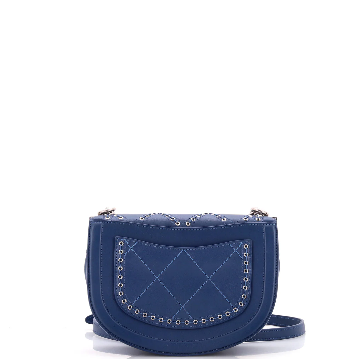 Coco Eyelets Round Flap Bag Quilted Calfskin Small - Deep Luxury