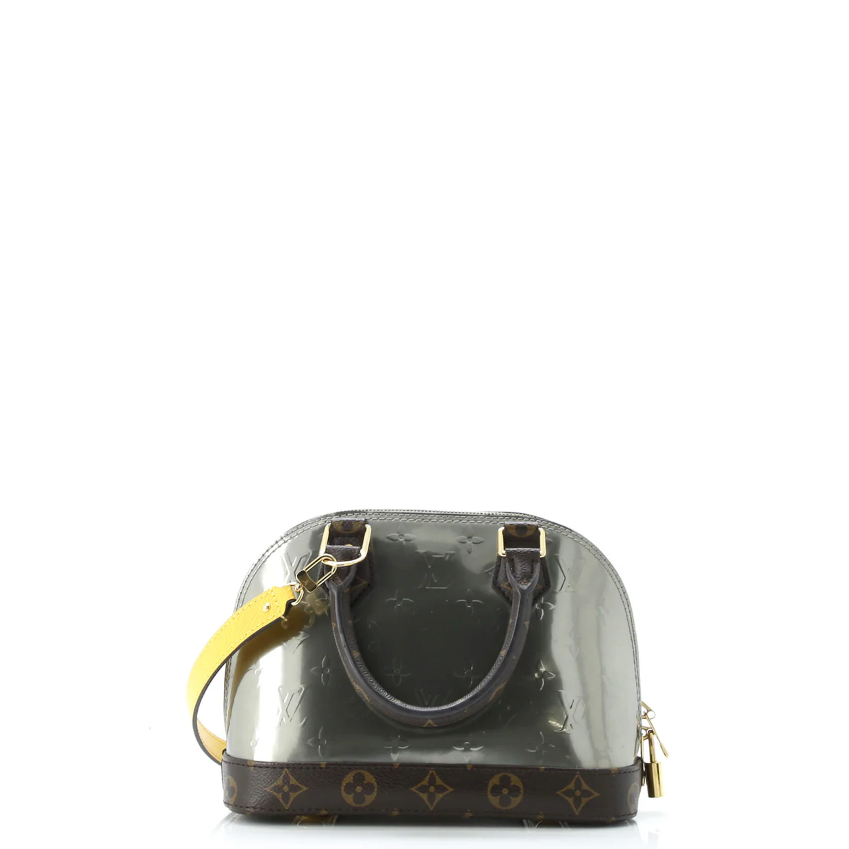 Alma Handbag Limited Edition Metallic Monogram Vernis and Monogram Canvas BB - Deep Luxury