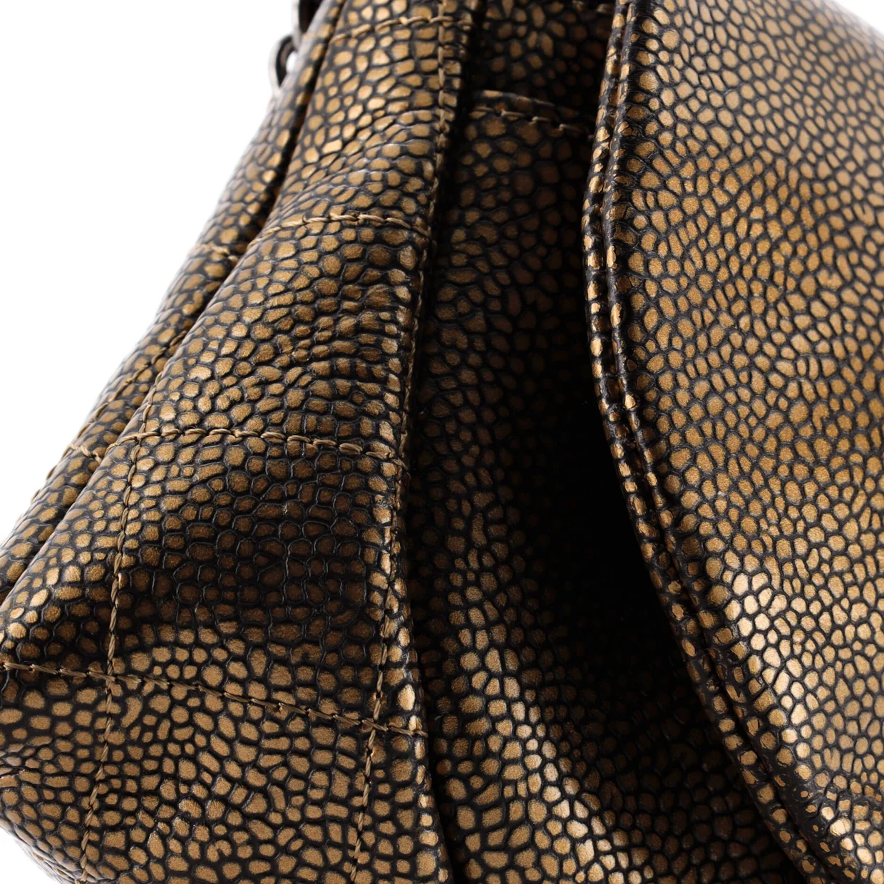 Half Moon Wallet on Chain Caviar - Deep Luxury