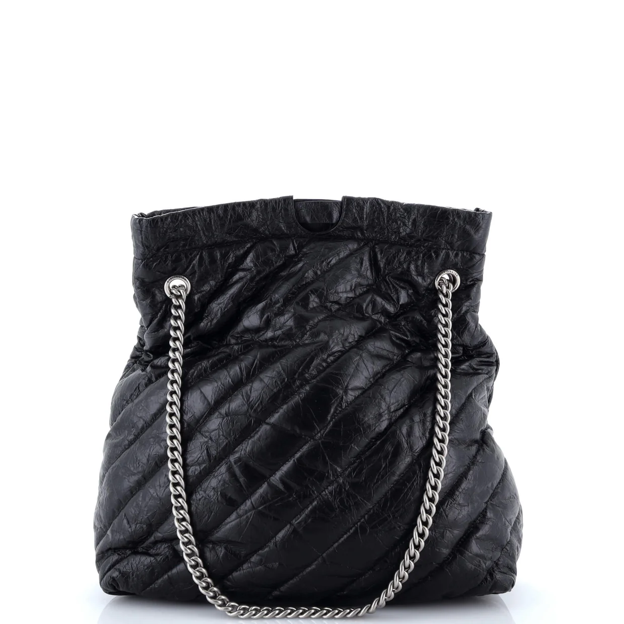 Crush Chain Tote Quilted Crushed Calfskin Small - Deep Luxury